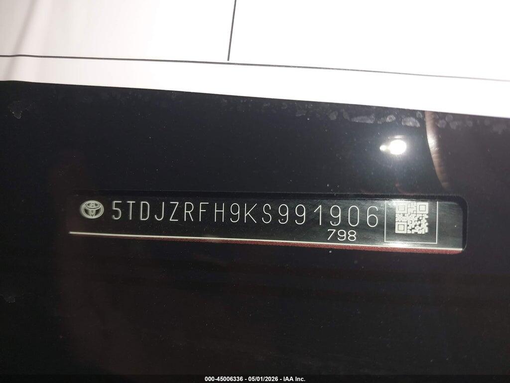 5TDJZRFH9KS991906 2019 TOYOTA HIGHLANDER photo no. 9