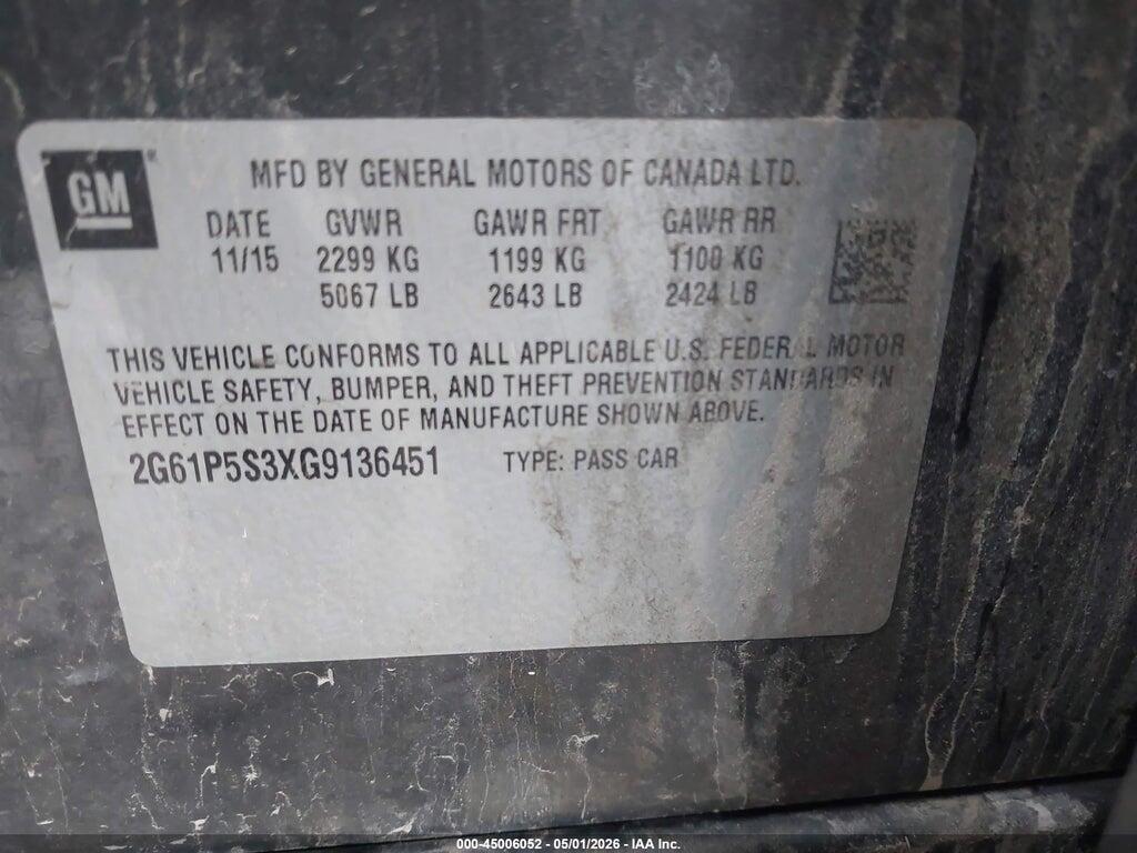 2G61P5S3XG9136451 2016 CADILLAC XTS photo no. 9