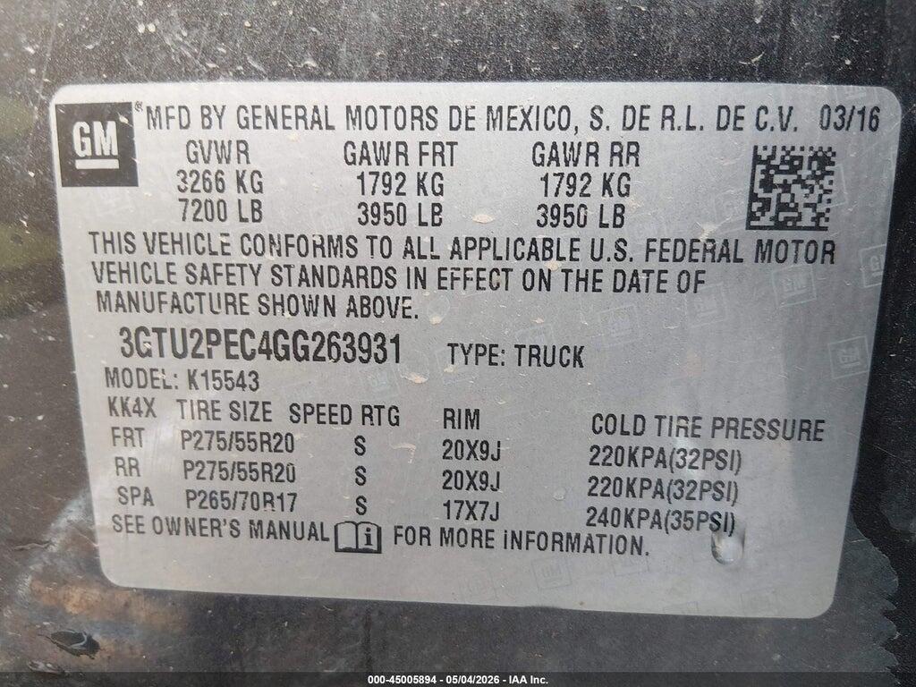 3GTU2PEC4GG263931 2016 GMC SIERRA 1500 photo no. 9