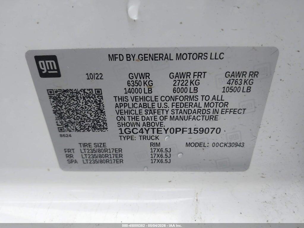 1GC4YTEY0PF159070 2023 CHEVROLET SILVERADO 3500HD photo no. 9