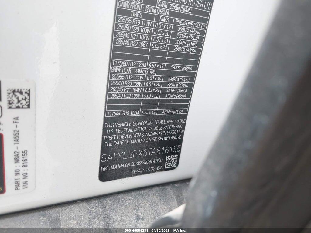 SALYL2EX5TA816155 2026 LAND ROVER RANGE ROVER VELAR photo no. 9