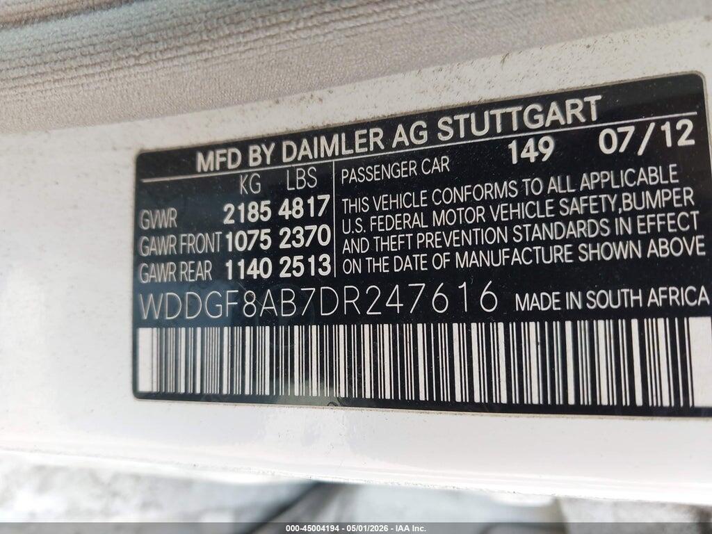 WDDGF8AB7DR247616 2013 MERCEDES-BENZ C 300 photo no. 9