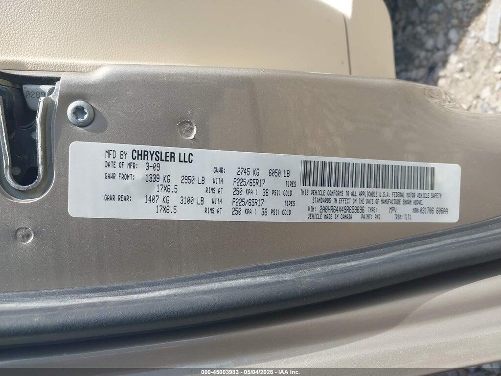 2A8HR64X49R659696 2009 CHRYSLER TOWN & COUNTRY photo no. 9
