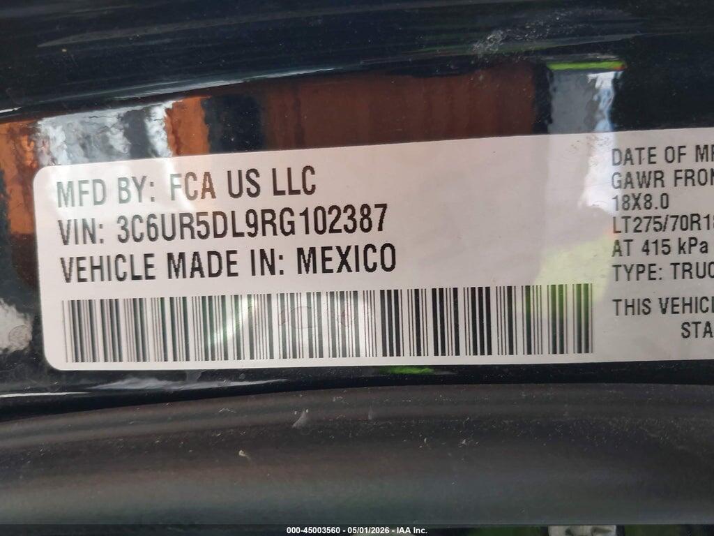 3C6UR5DL9RG102387 2024 RAM 2500 photo no. 9