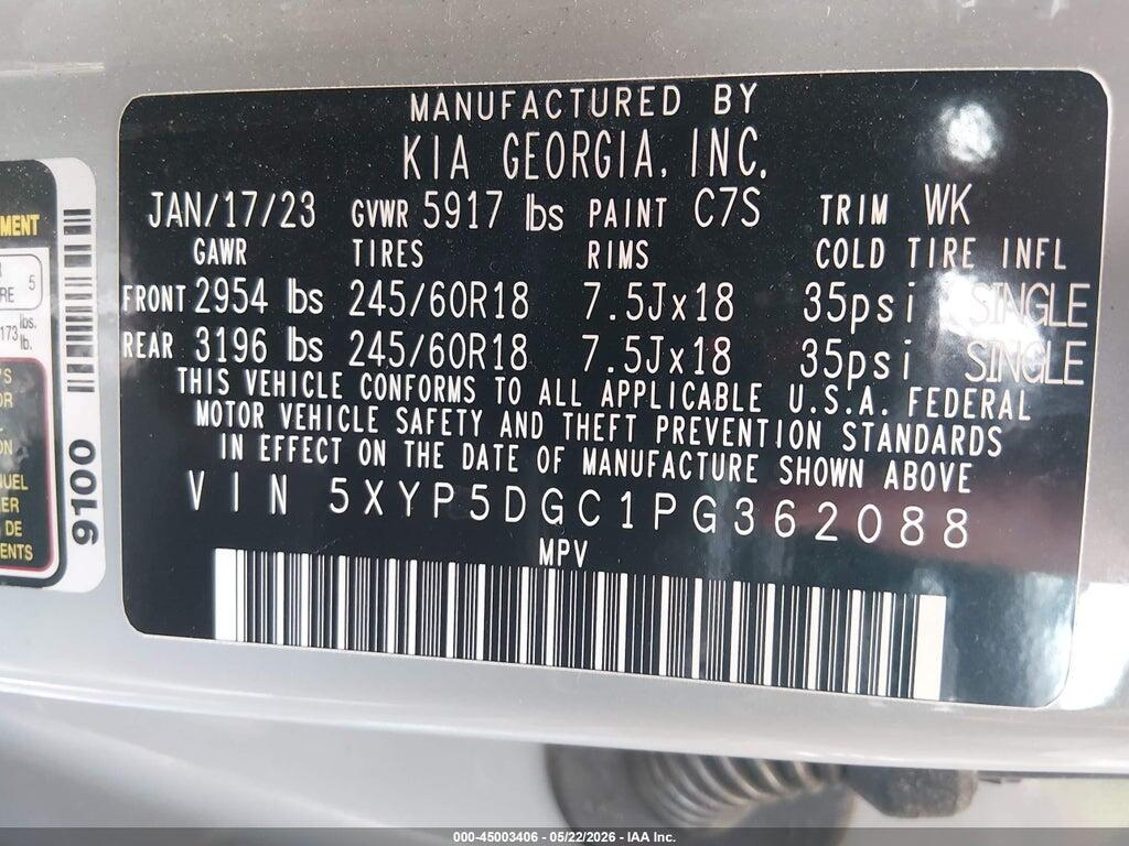 5XYP5DGC1PG362088 2023 KIA TELLURIDE photo no. 9