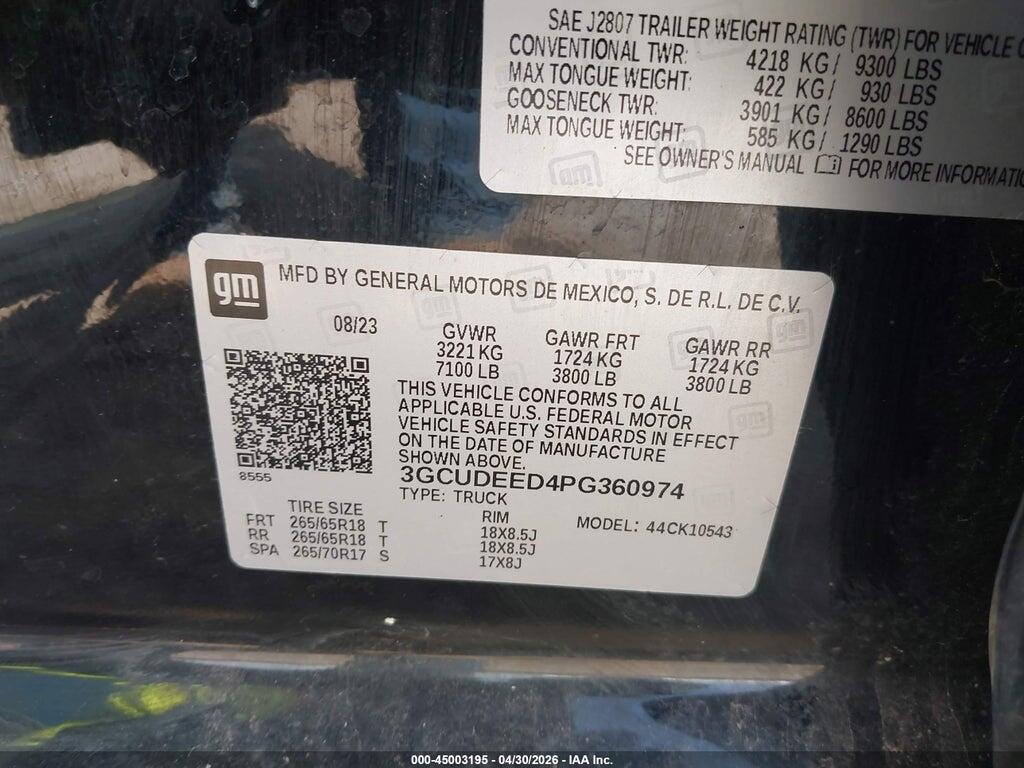 3GCUDEED4PG360974 2023 CHEVROLET SILVERADO 1500 photo no. 9