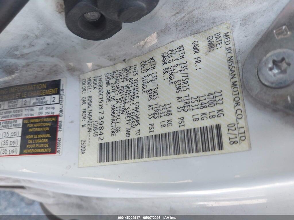 1N6BD0CT9JN739842 2018 NISSAN FRONTIER photo no. 9