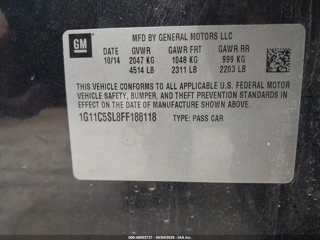 1G11C5SL8FF188118 2015 CHEVROLET MALIBU photo no. 9