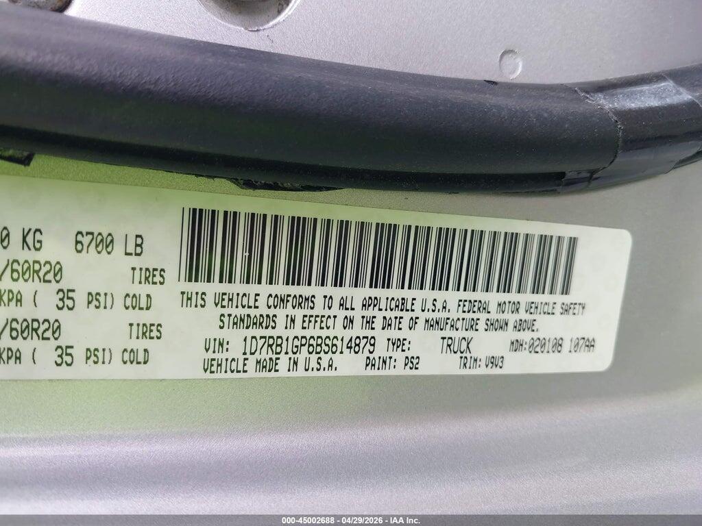 1D7RB1GP6BS614879 2011 RAM RAM 1500 photo no. 9