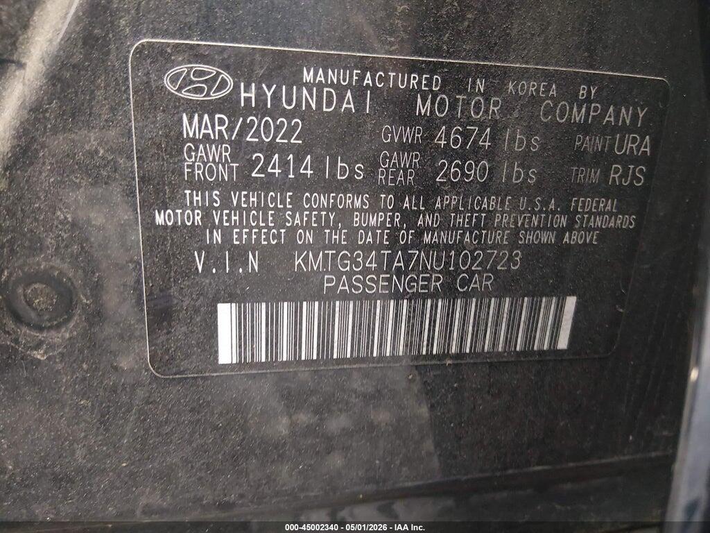 KMTG34TA7NU102723 2022 GENESIS G70 photo no. 9