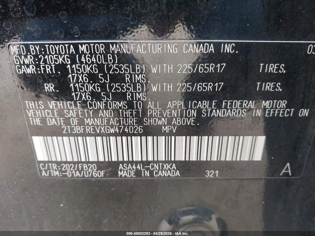 2T3BFREVXGW474026 2016 TOYOTA RAV4 photo no. 9