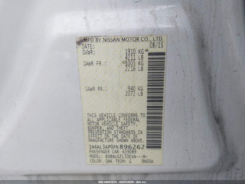1N4AL3AP0FN896262 2015 NISSAN ALTIMA photo no. 9