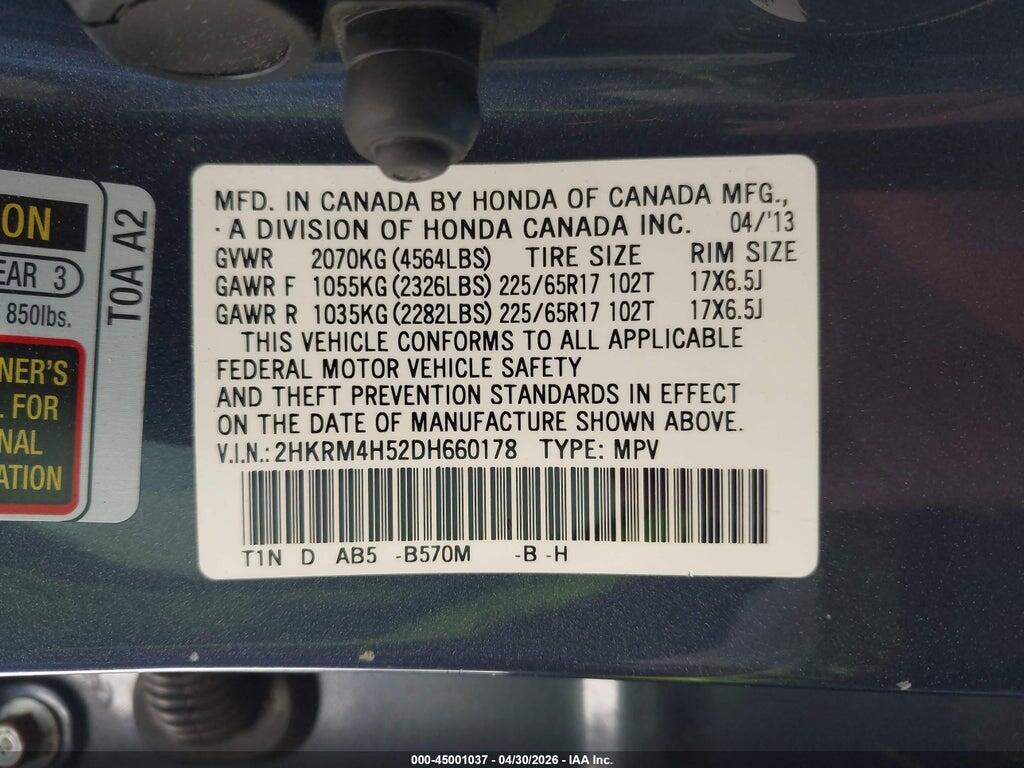 2HKRM4H52DH660178 2013 HONDA CR-V photo no. 9