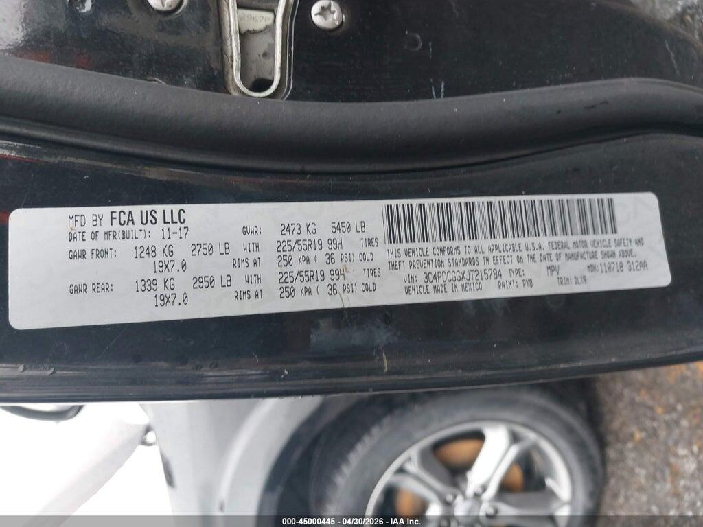 3C4PDCGGXJT215784 2018 DODGE JOURNEY photo no. 9