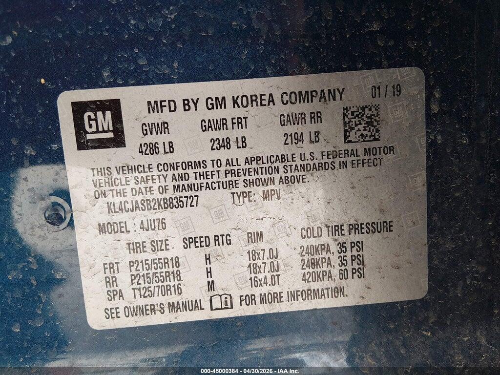 KL4CJASB2KB835727 2019 BUICK ENCORE photo no. 9