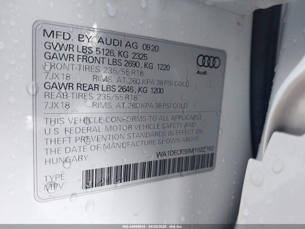 WA1DECF38M1022392 2021 AUDI Q3 photo no. 9