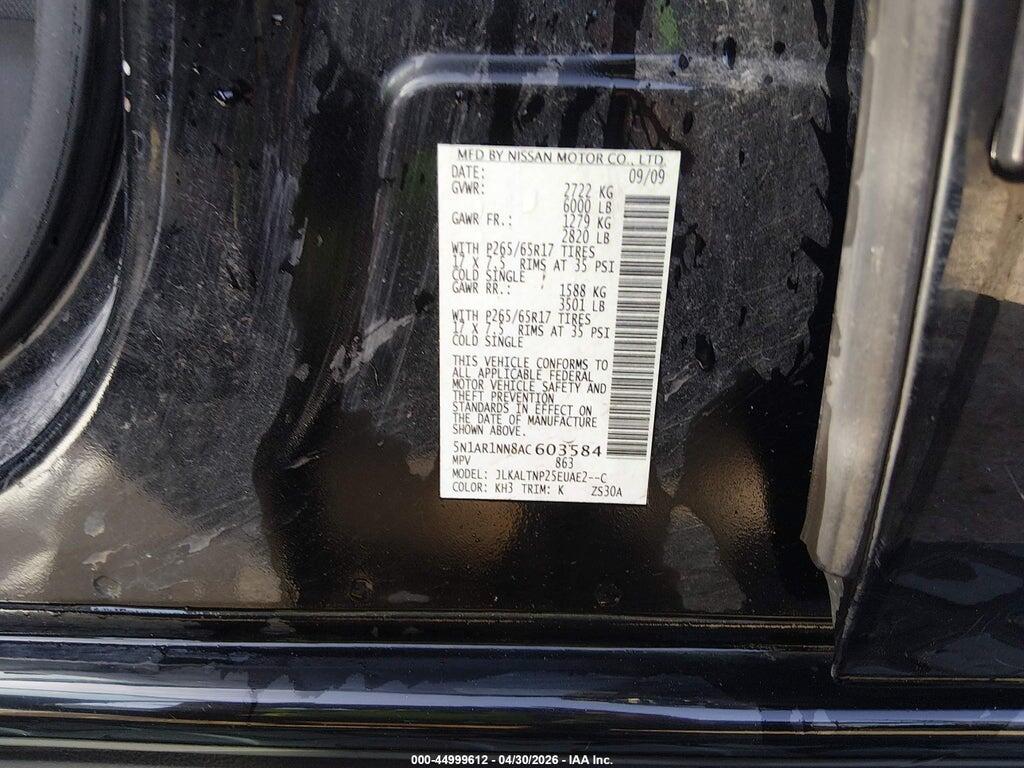 5N1AR1NN8AC603584 2010 NISSAN PATHFINDER photo no. 9