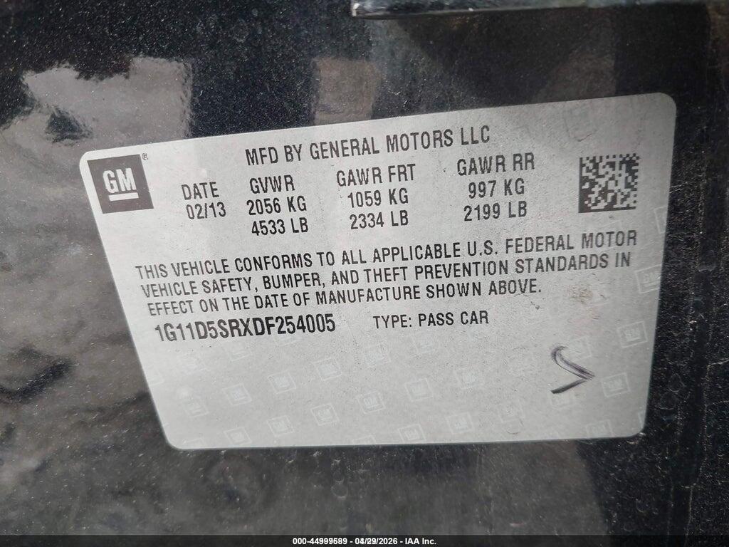 1G11D5SRXDF254005 2013 CHEVROLET MALIBU photo no. 9