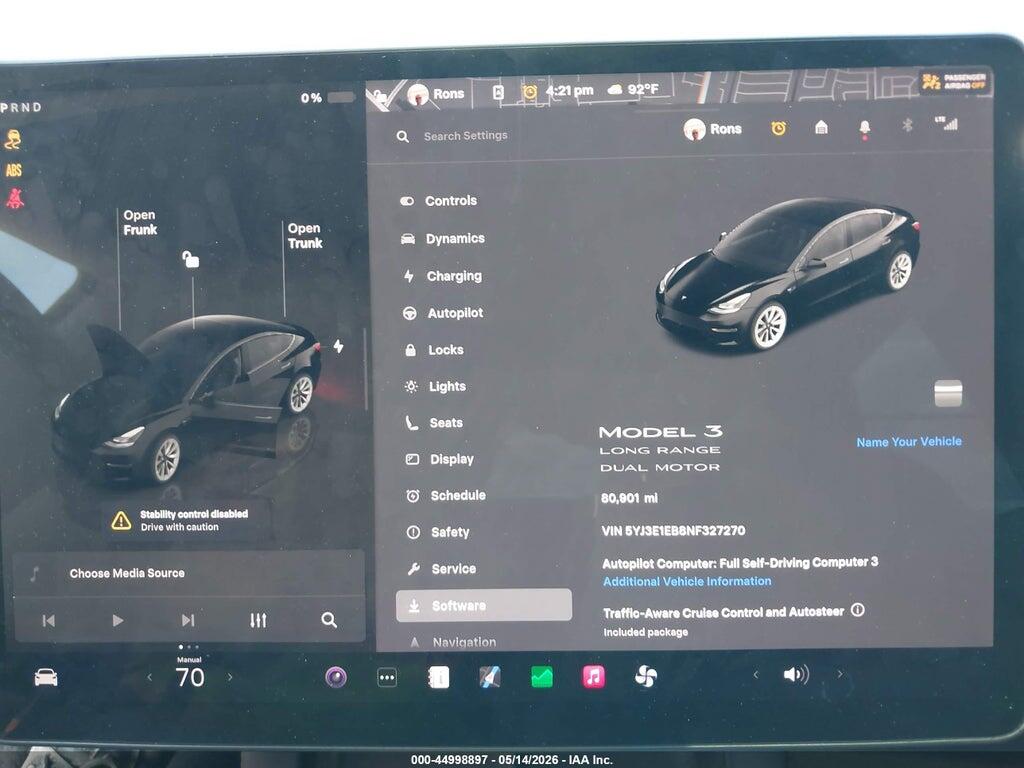 5YJ3E1EB8NF327270 2022 TESLA MODEL 3 photo no. 7