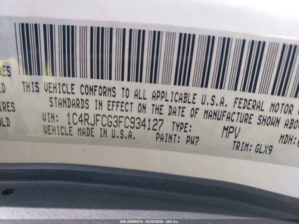 1C4RJFCG3FC934127 2015 JEEP GRAND CHEROKEE photo no. 9