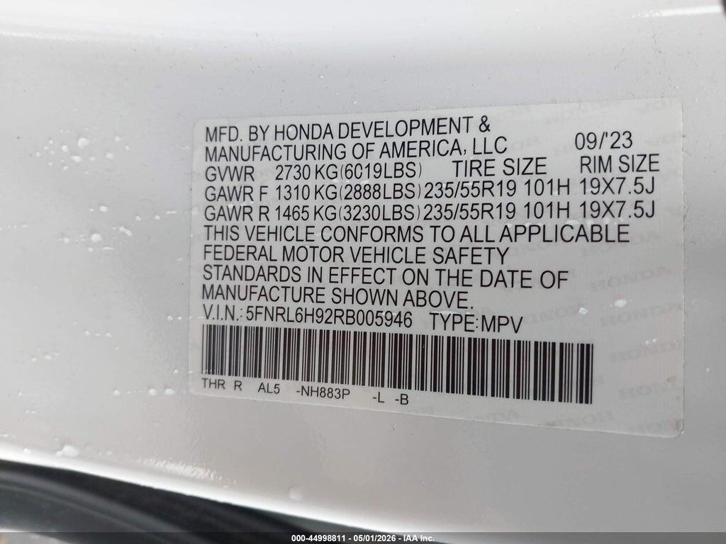 5FNRL6H92RB005946 2024 HONDA ODYSSEY photo no. 9