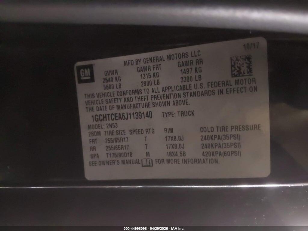 1GCHTCEA6J1139140 2018 CHEVROLET COLORADO photo no. 9