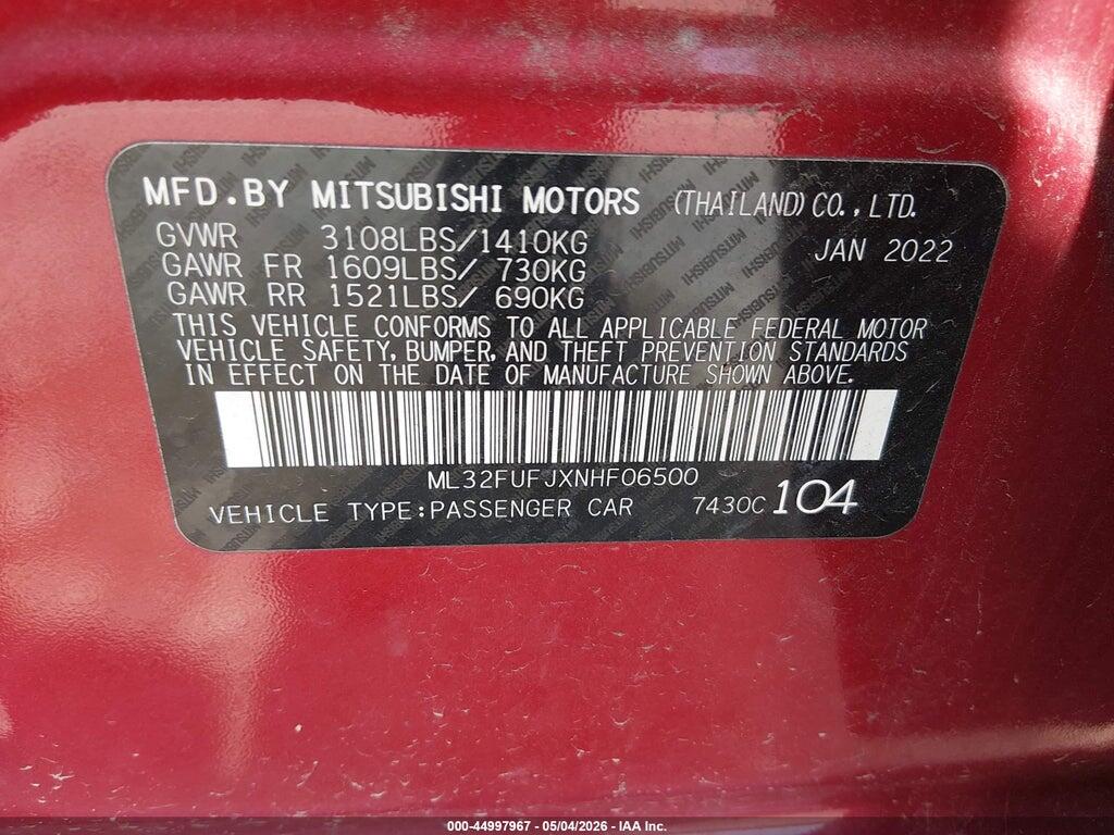 ML32FUFJXNHF06500 2022 MITSUBISHI MIRAGE G4 photo no. 9