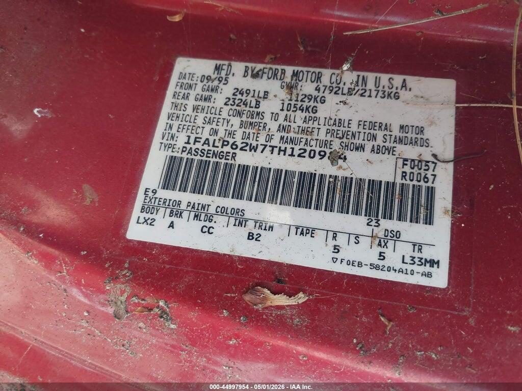 1FALP62W7TH120984 1996 FORD THUNDERBIRD photo no. 9