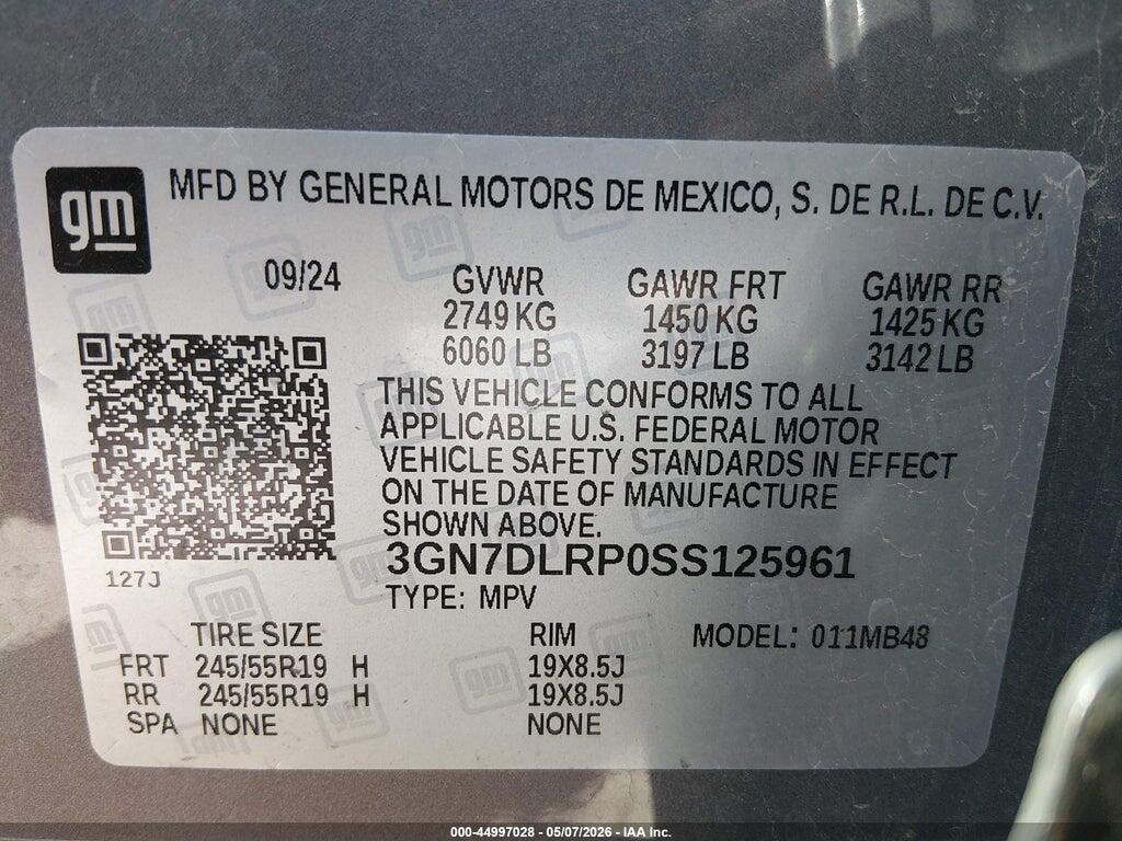 3GN7DLRP0SS125961 2025 CHEVROLET EQUINOX EV photo no. 9