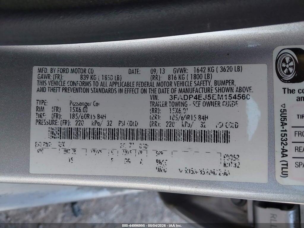 3FADP4EJ5EM154560 2014 FORD FIESTA photo no. 9