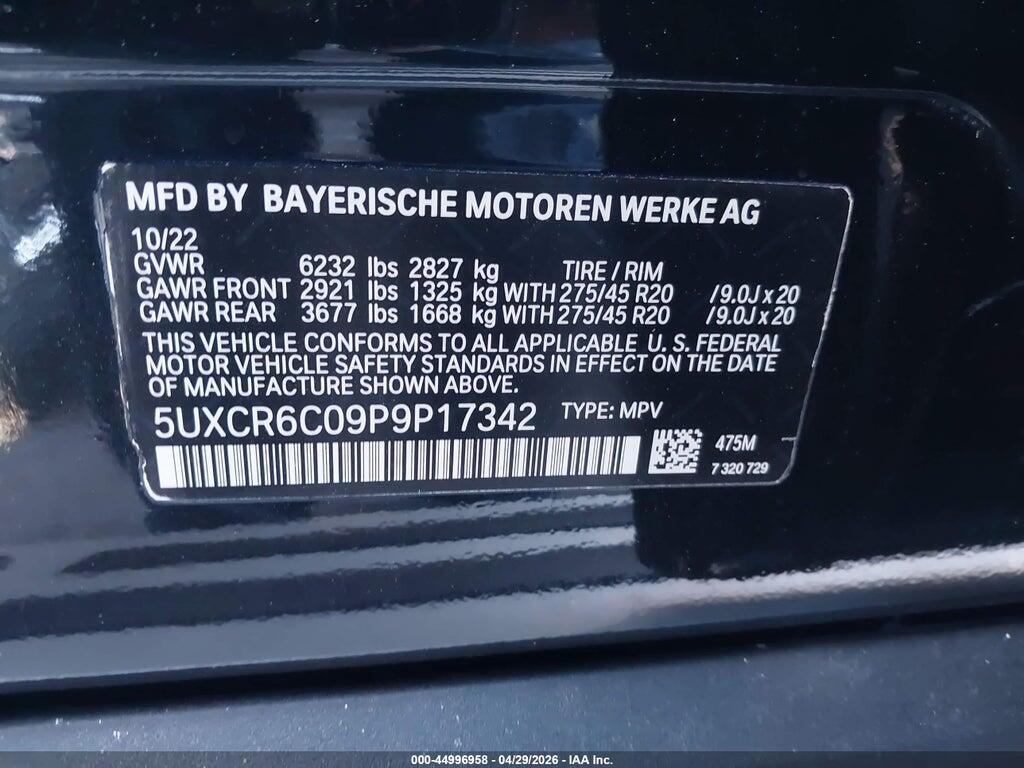 5UXCR6C09P9P17342 2023 BMW X5 photo no. 9