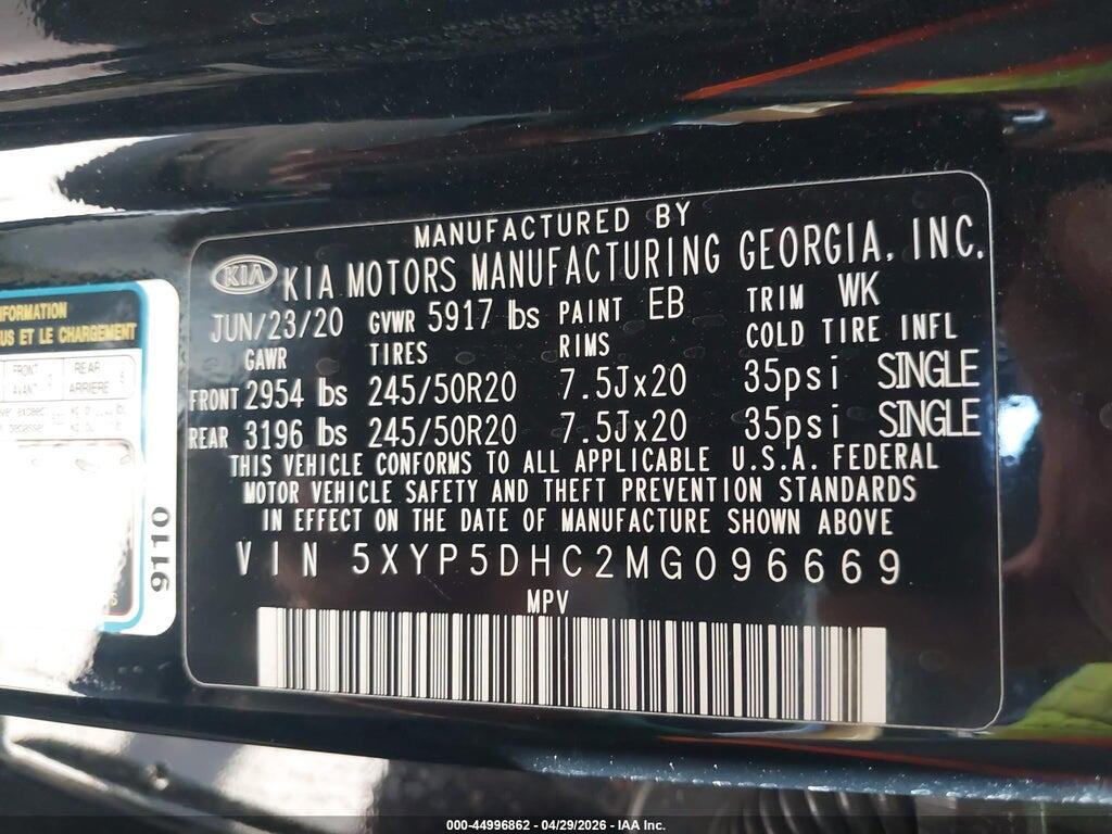 5XYP5DHC2MG096669 2021 KIA TELLURIDE photo no. 9