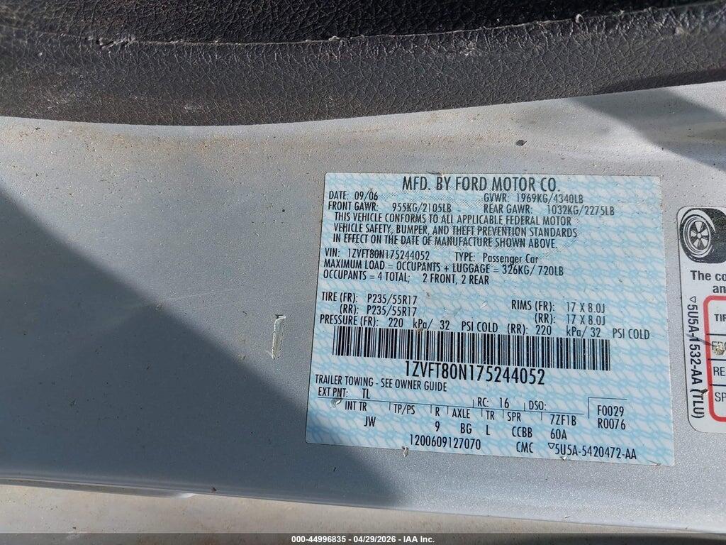 1ZVFT80N175244052 2007 FORD MUSTANG photo no. 9