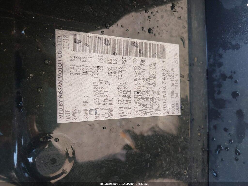 5N1AT2MV9KC746313 2019 NISSAN ROGUE photo no. 9