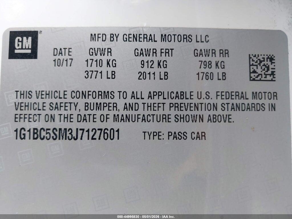 1G1BC5SM3J7127601 2018 CHEVROLET CRUZE photo no. 9