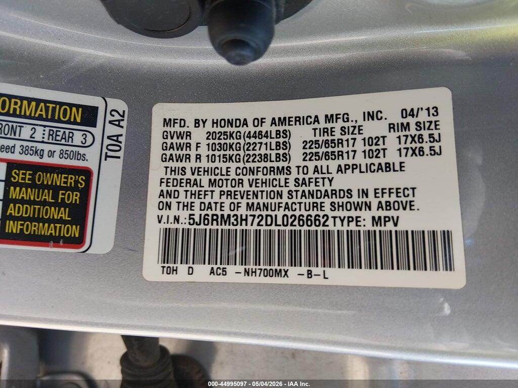 5J6RM3H72DL026662 2013 HONDA CR-V photo no. 9