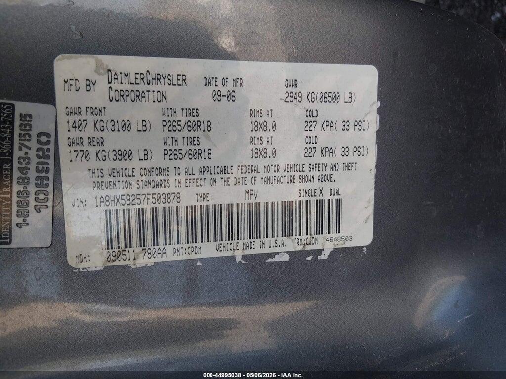 1A8HX58257F503878 2007 CHRYSLER ASPEN photo no. 9