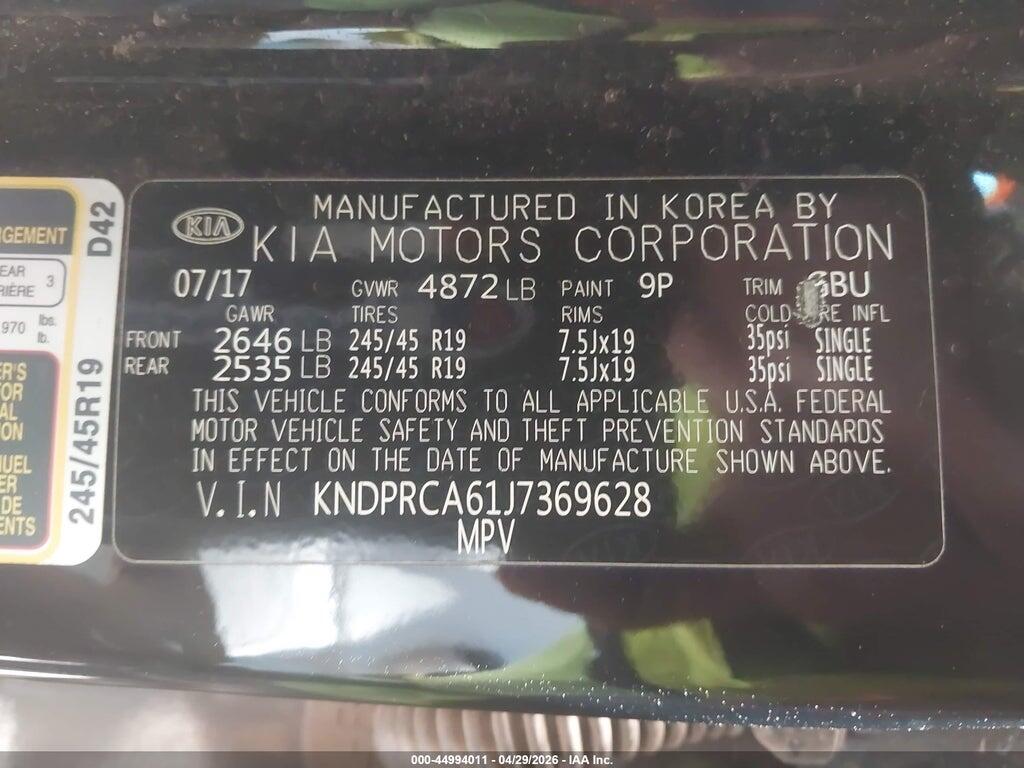 KNDPRCA61J7369628 2018 KIA SPORTAGE photo no. 9