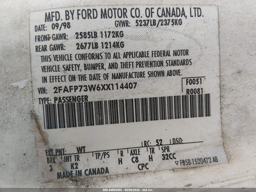 2FAFP73W6XX114407 1999 FORD CROWN VICTORIA photo no. 9