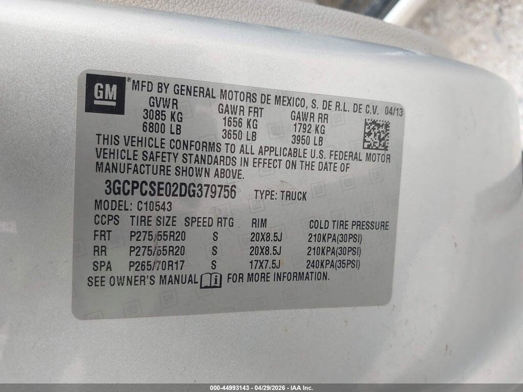 3GCPCSE02DG379756 2013 CHEVROLET SILVERADO 1500 photo no. 9
