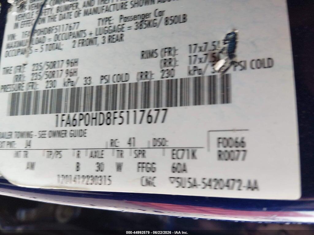 1FA6P0HD8F5117677 2015 FORD FUSION photo no. 9