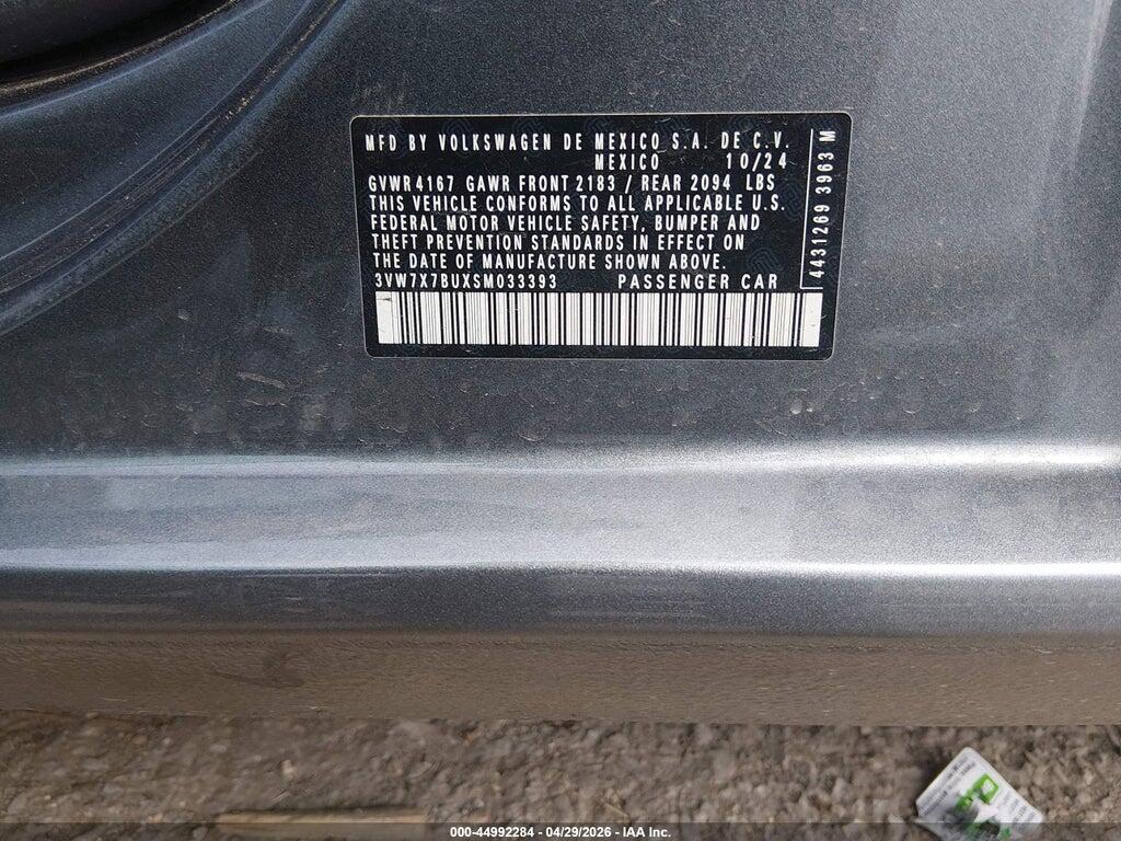 3VW7X7BUXSM033393 2025 VOLKSWAGEN JETTA photo no. 9