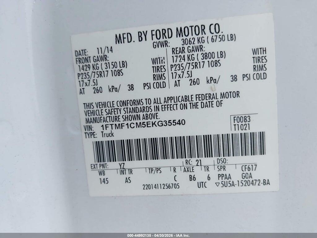 1FTMF1CM5EKG35540 2014 FORD F-150 photo no. 9
