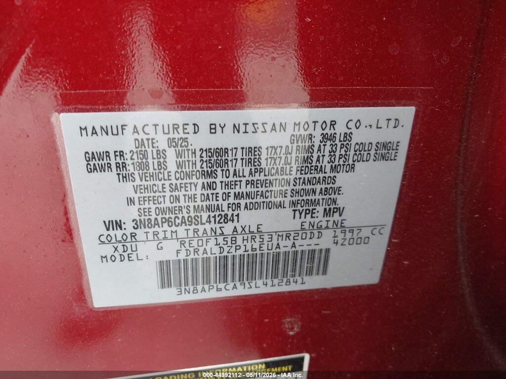 3N8AP6CA9SL412841 2025 NISSAN KICKS photo no. 9