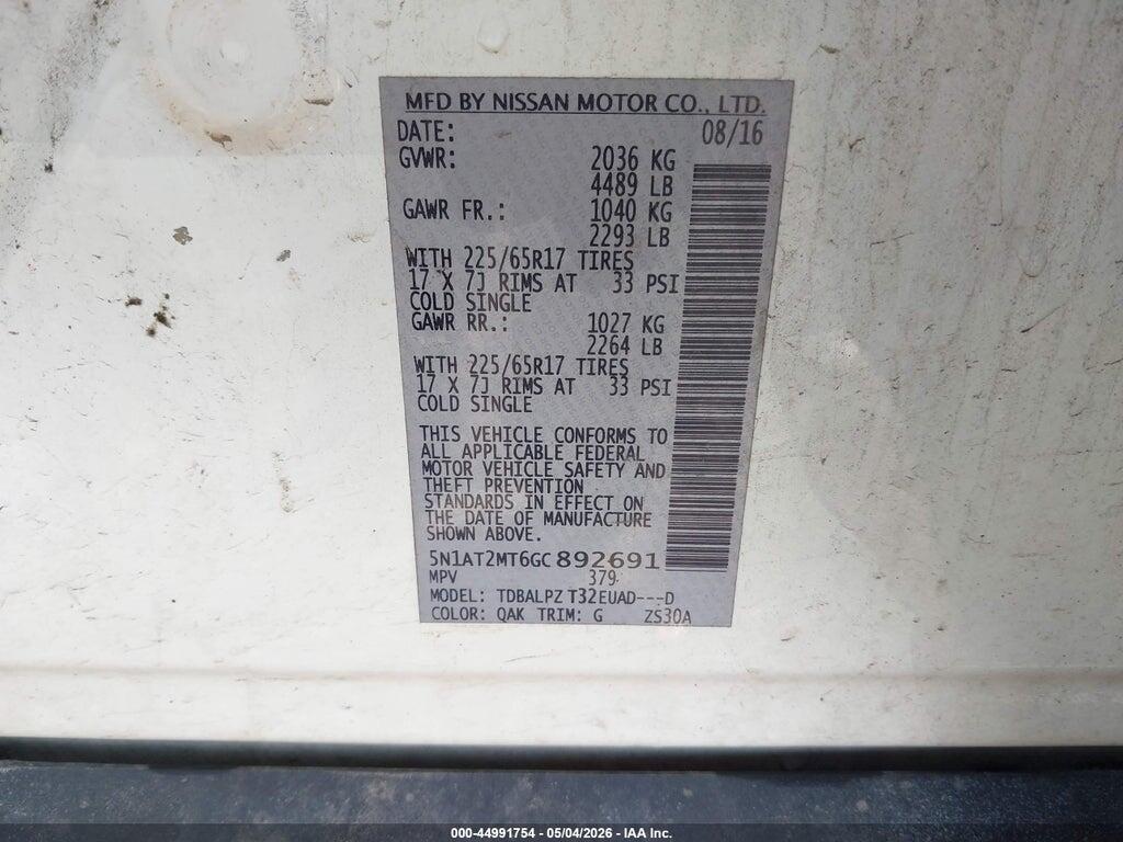 5N1AT2MT6GC892691 2016 NISSAN ROGUE photo no. 9