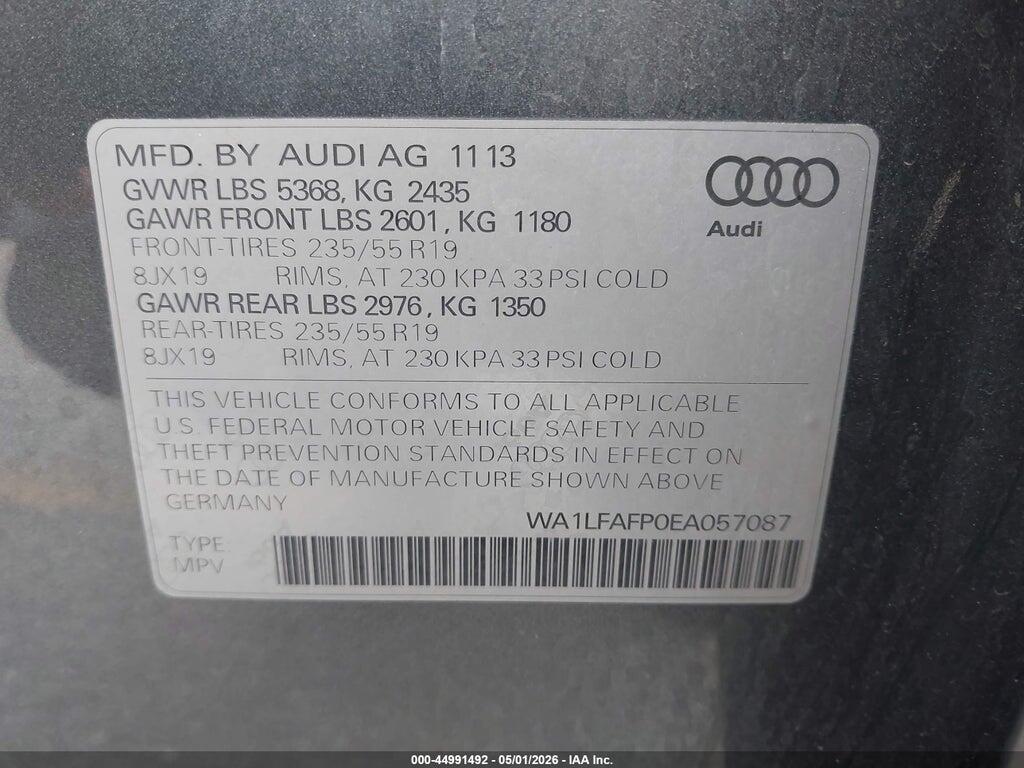 WA1LFAFP0EA057087 2014 AUDI Q5 photo no. 9
