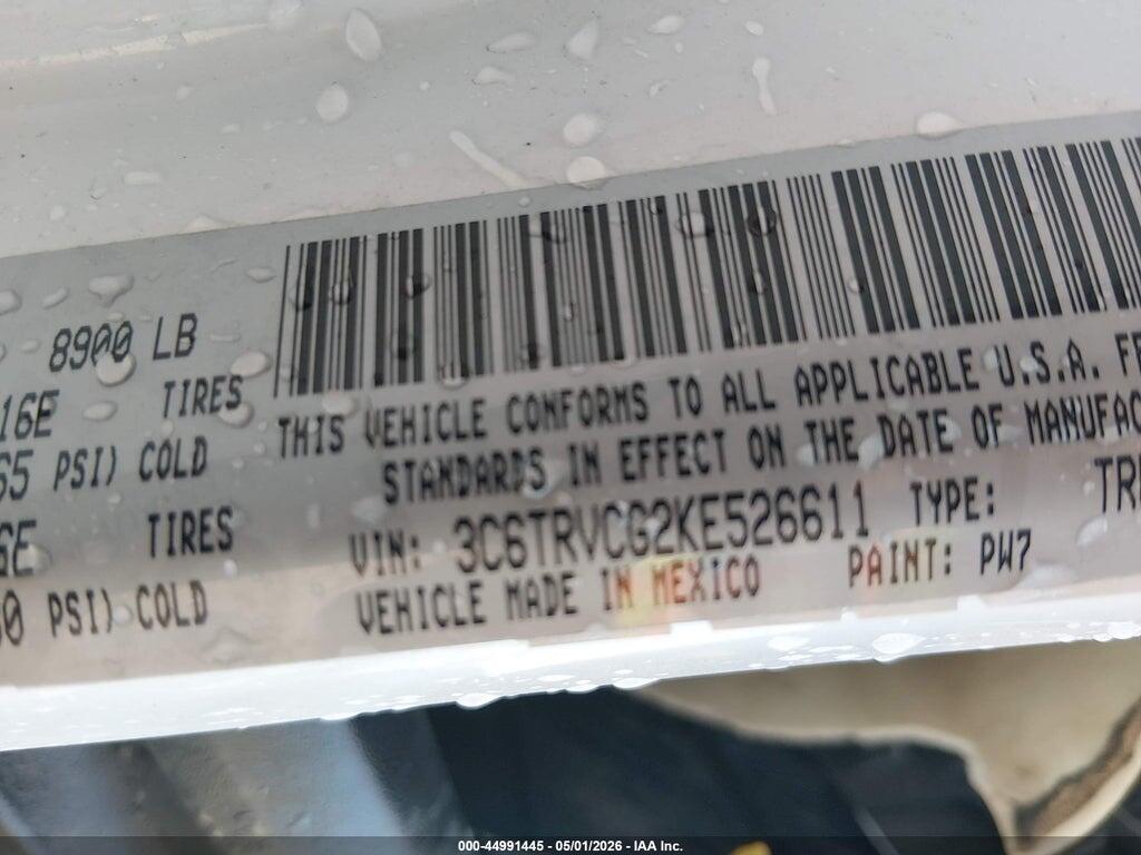 3C6TRVCG2KE526611 2019 RAM PROMASTER 2500 photo no. 9