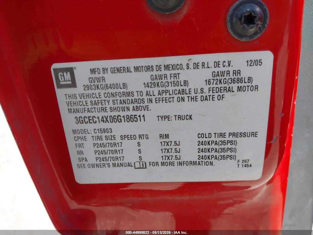 3GCEC14X06G186511 2006 CHEVROLET SILVERADO 1500 photo no. 9