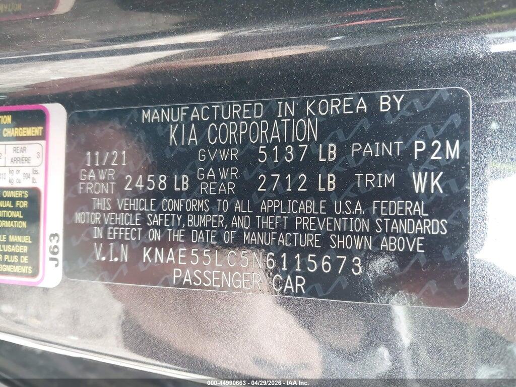 KNAE55LC5N6115673 2022 KIA STINGER photo no. 9