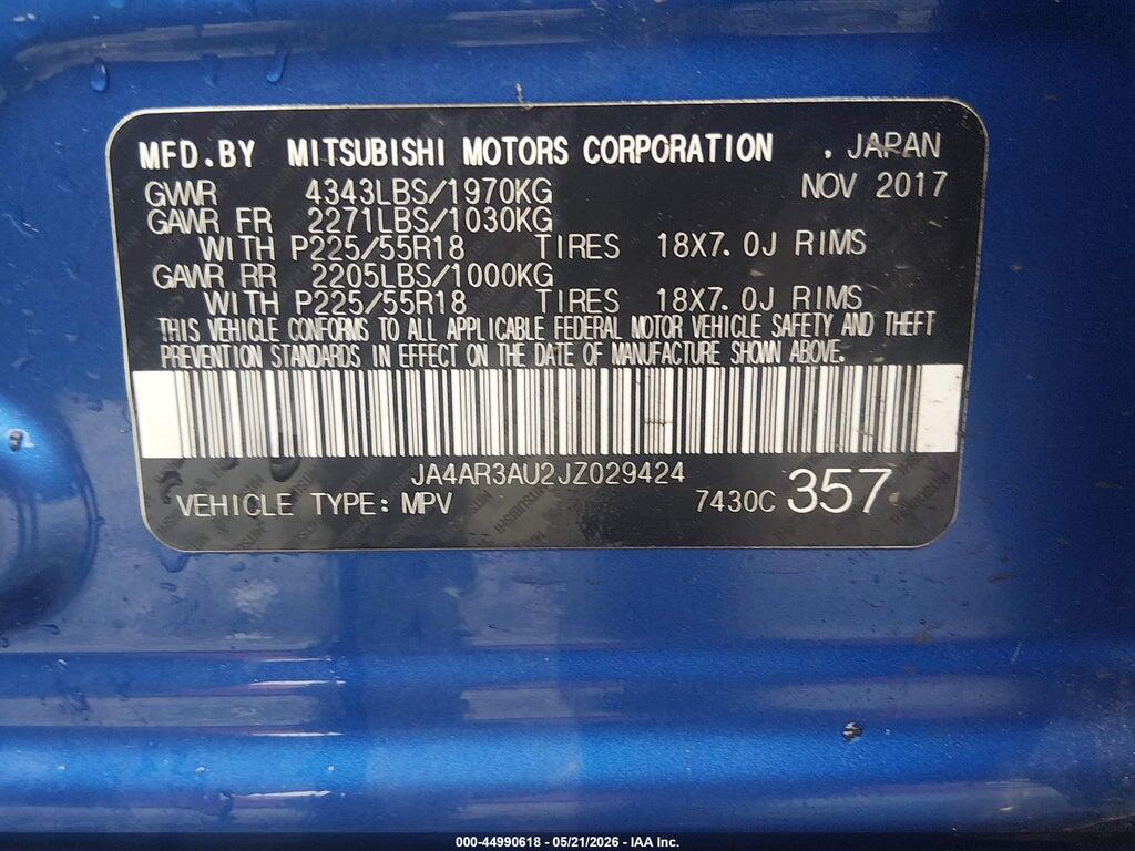 JA4AR3AU2JZ029424 2018 MITSUBISHI OUTLANDER SPORT photo no. 9